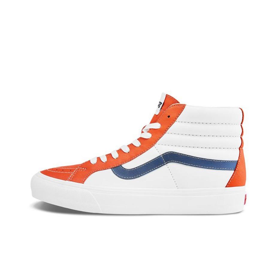 Vans Sk8 Reissue Vlt Lx High-Top Skate Shoes Unisex Sneakers White Orange VN0A4BVH22E