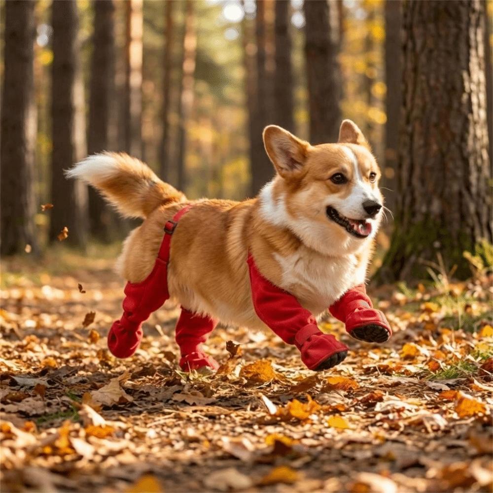 Verstellbare Hundegeschirr-Stiefel Wasserdichte Hunderegenstiefel Verschleißfeste Outdoor-Hundeschuhe Wandern