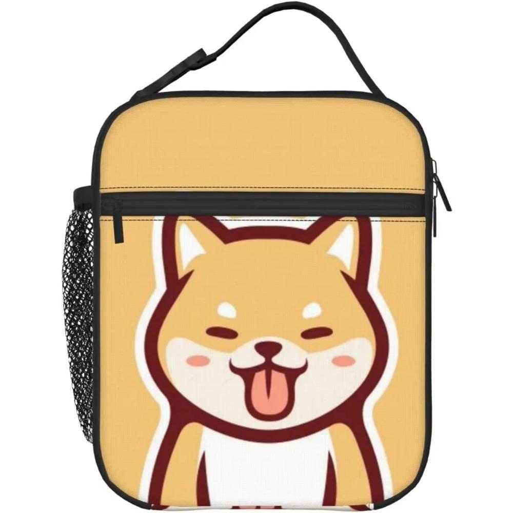 Lunch Box Cute Shiba Inu Dog Cartoon Reusable Lunch Bag with Shoulder Strap for Women Men Girls Boys Meal Tote Bag