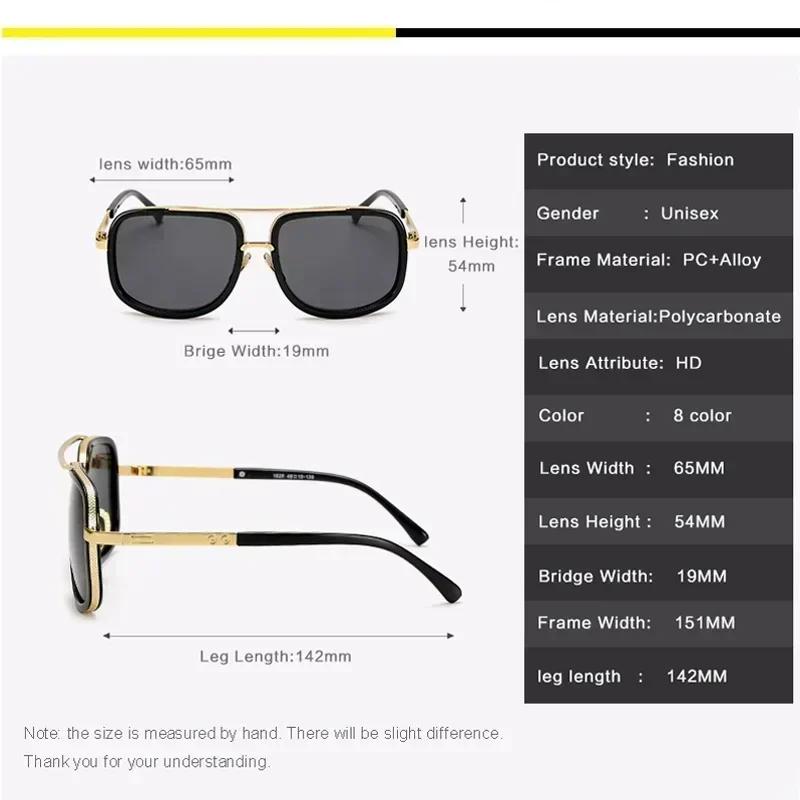 New Polarized Gradient Square Metal Frame Men's Sunglasses Fashion Vintage Women Sun Glasses UV400 Driving Fishing The Best Gift