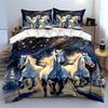 Winter Horses Artistic Print Decor Soft Comfortable Duvet Cover Bedding Set Included 1*Duvet Cover & 2*Pillowcases Gift