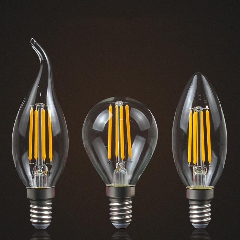 E14 LED Filament Bulb Retro Edison Glass Bulb for Home Ceilling Decoration C35/C35L/G45