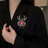 Retro-Spinnen-Brosche für Damen, Kunstkristall-Strassstein-Statement-Insekten-Anzug-Mantel-Brosche, Anstecknadel, Halloween-Kostüm-Accessoires, Schmuck, Geschenk