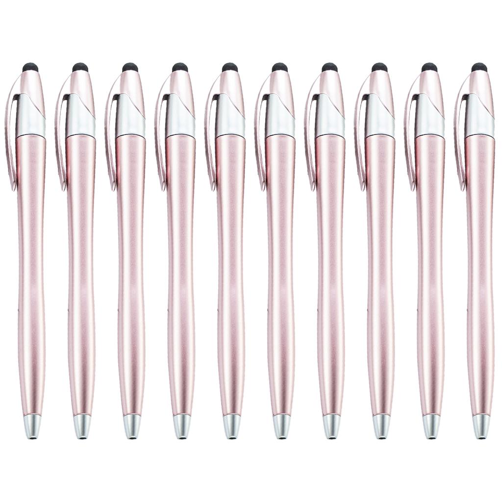 10Pieces 2-in-1 Ballpoint Pen with Stylus Tip Touching Screen Pen Retractable Ballpoint Pen Write Smoothly for Adult