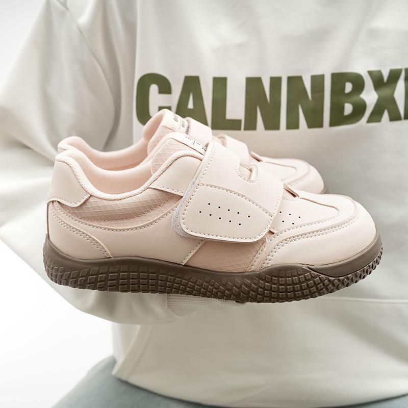 Velcro Thick-soled Women's Shoes All-match White Shoes Leather Panel Shoes Casual Fashion Sports Shoes