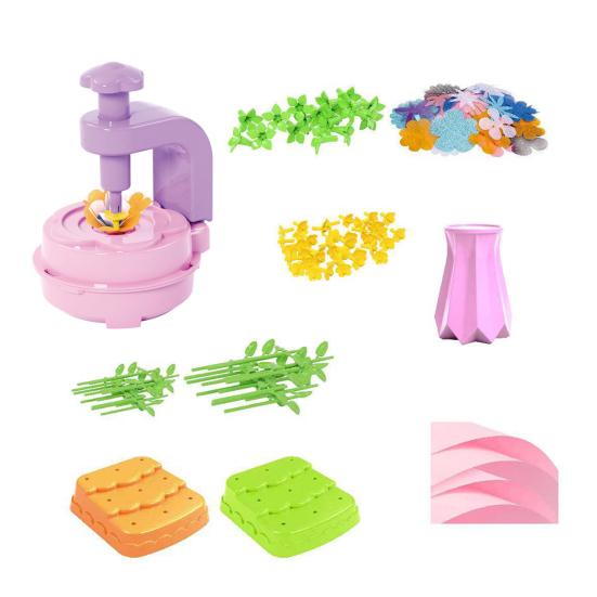 1 Set DIY Fabric Flower Bouquet Kit Kids Handmade Colorful Flower Making Toy Toddlers Girls Educational Floral Bouquet Arts Crafts Activities Toy
