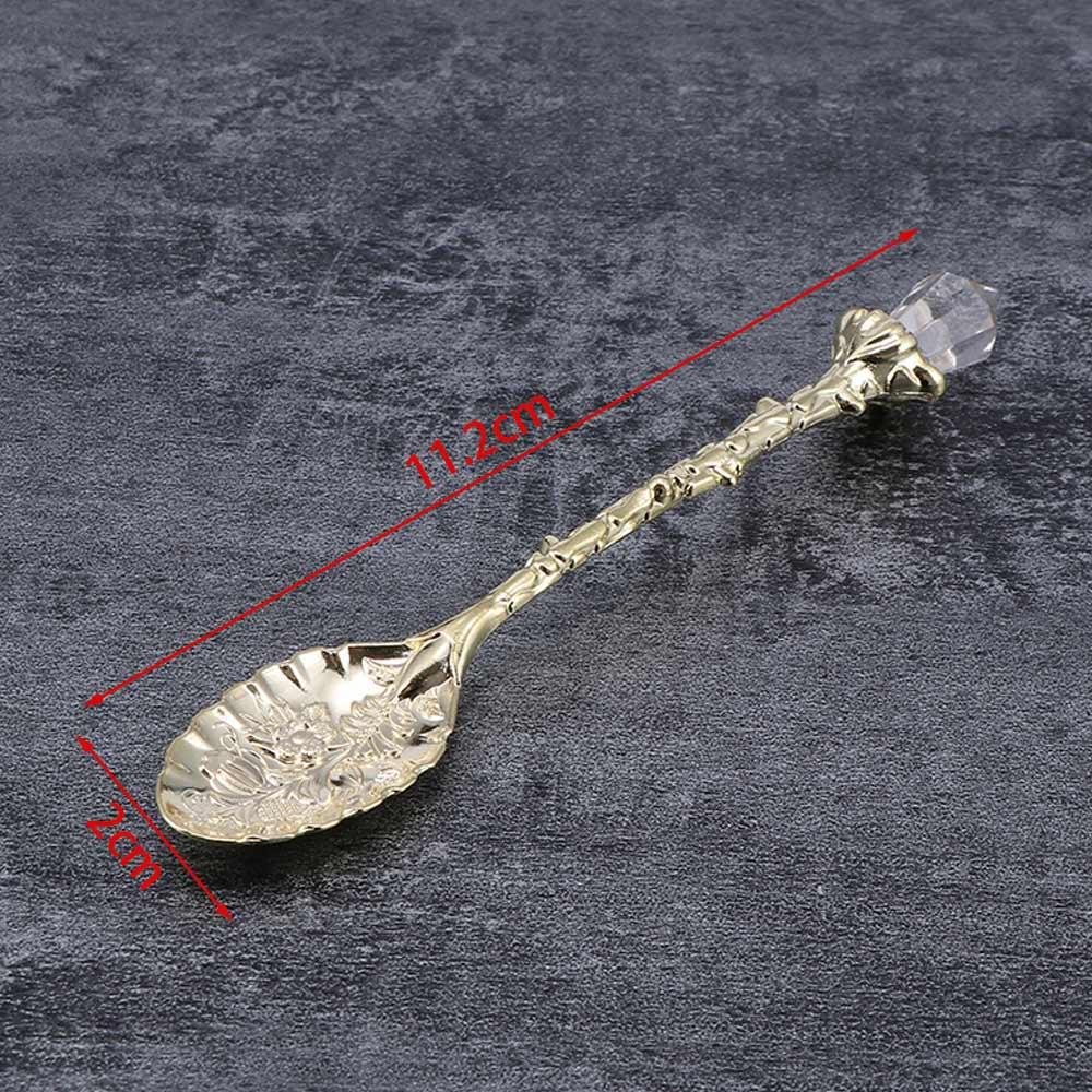 Royal Style Carved Pattern Dessert Zinc Zinc Zinc Alloy Flatware Tea Scoops Kitchen Accessories Dining Bar
