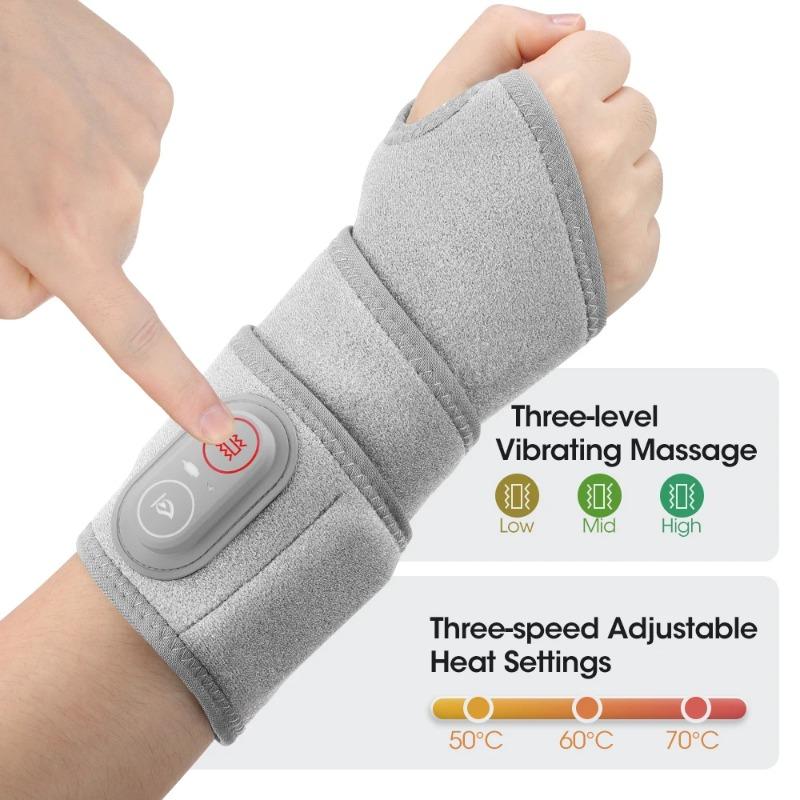 2026 Nieuw Cadeau Elektrische Infrarood Verwarmende Wrap Pols Massager Pad Polsband Bandage met 660 & 850nm Licht 3 Niveaus Vibratie Gewricht Ontspanning