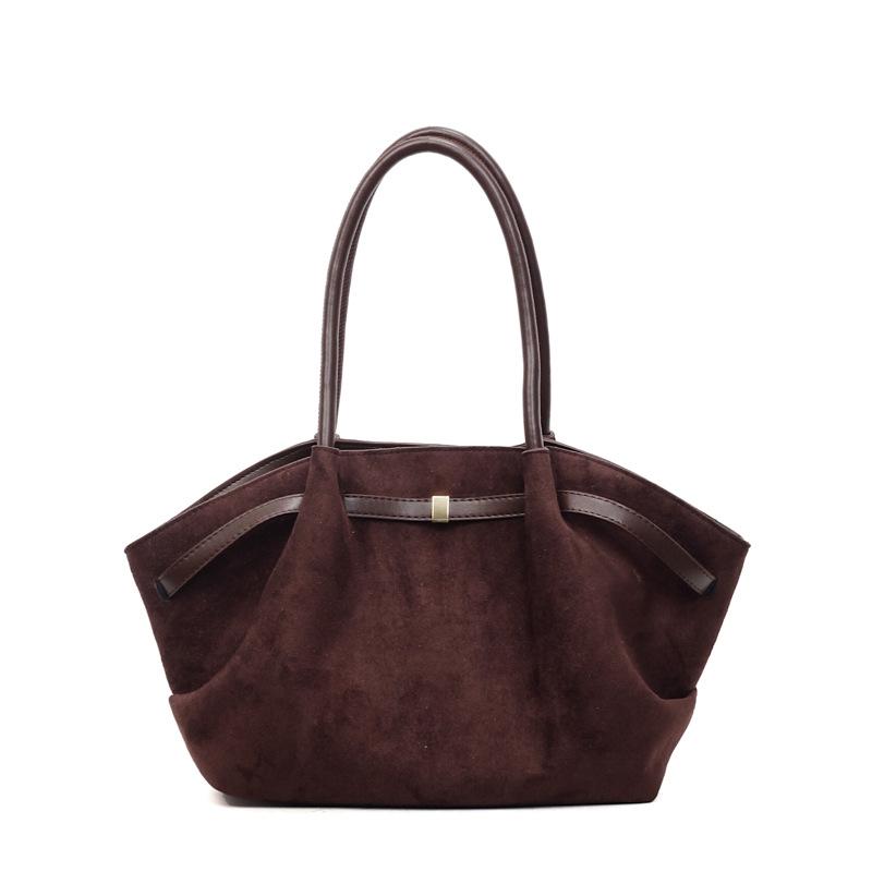 Niche frosted fleece tote bag women's new large-capacity underarm dumpling bag commuter shoulder bag