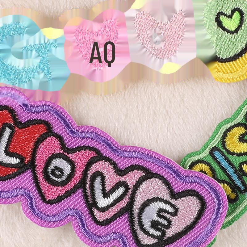 DIY Cartoon Badge Embroidery Patch with English Letters