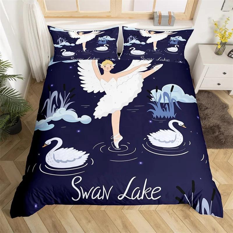 Comforter Ballet Ballerina Rose Flower Bedding Set Cute Little Dancers Comforter Twin King For Girl Gymnastics Lover