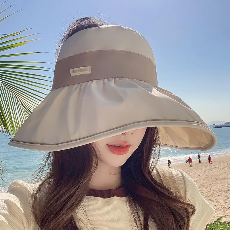 

Summer Hat Women s High Quality Alphabet Label Color Glue Empty Top Sunscreen Sun Hat Travel Big Edge Sun Hat New average size
