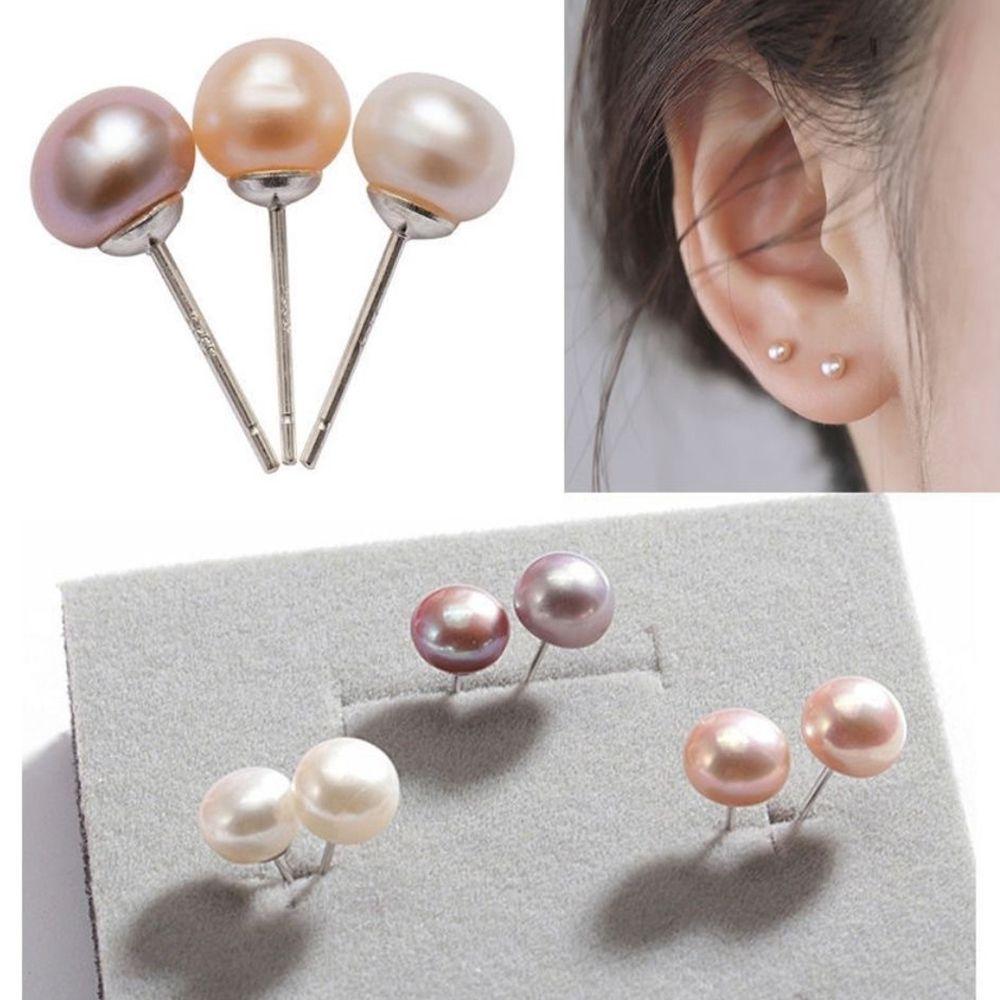 Color Lady Simple Temperament Korean  Earrings Pearl Stud Earrings Women Jewelry Fashion Design