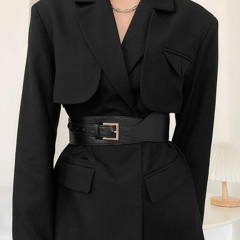 1pcs Belt Women Wind Versatile Version Black Dress Wide Waist Cincher Women Outerwear Fashion Suit Decorative