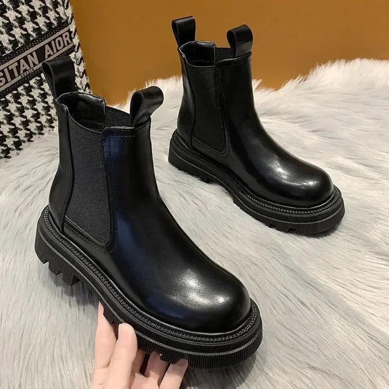

Fashion Winter 2024 Woman Short Shoes Round Toe Ankle Boots for Women Fashion Designer Luxury Hot Trend High Quality Booties Footwear Pu 40