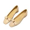 Grape mother studiolee temperament square head metal buckle bow thick heel commuting versatile light mouth single shoes women's spring