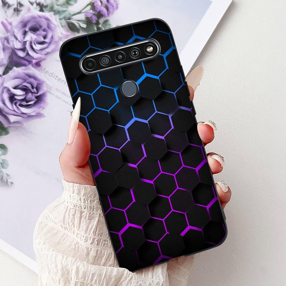 For LG K41S K51S 2020 Elegant Floral Cat Printed Phone Case For LG K41S K51S LM-K410 LM-K510 Black Silicone Soft Cases