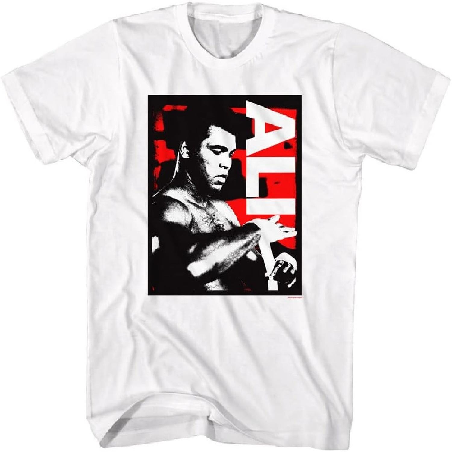 Muhammad Ali T Shirt Muhammad Wrapping Hands Vintage Style Adult Short Sleeve T Shirts Boxing Graphic Tees XXXXXL белый