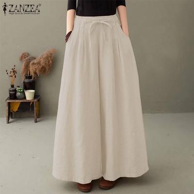 Pantaloni culottes Pantaloni larghi a vita elastica casual da donna