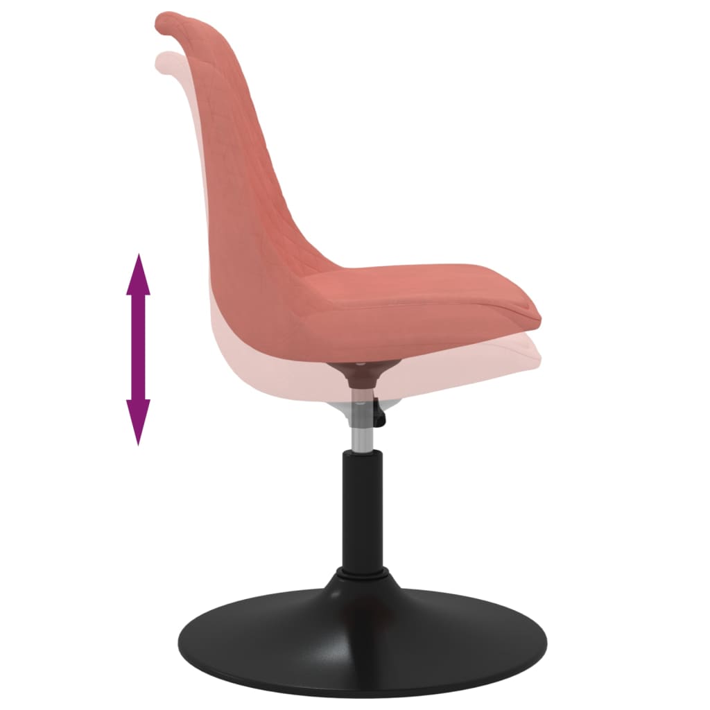 Dining Room Chairs 4 pcs Swivel Pink Velvet