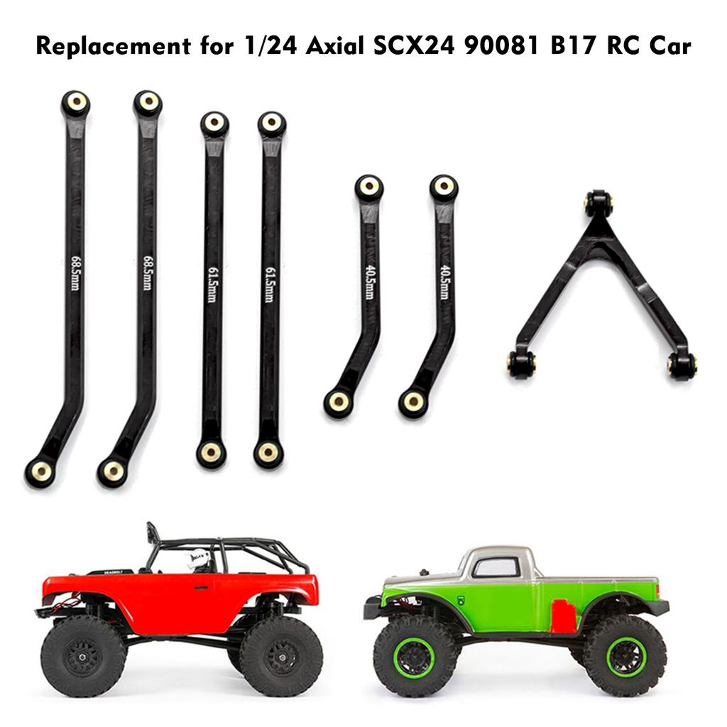 RC Car High Clearance Chassis Links Sets Aluminum Alloy Rod Replacement for 1/24 Axial SCX24 90081 B17 RC Car