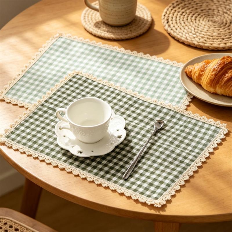 Tovaglietta Rettangolare da Pranzo, Tovaglietta da Tavola in Tessuto a Quadretti 30 X 40 Cm per Posizionamento Individuale dei Posti per i Pasti