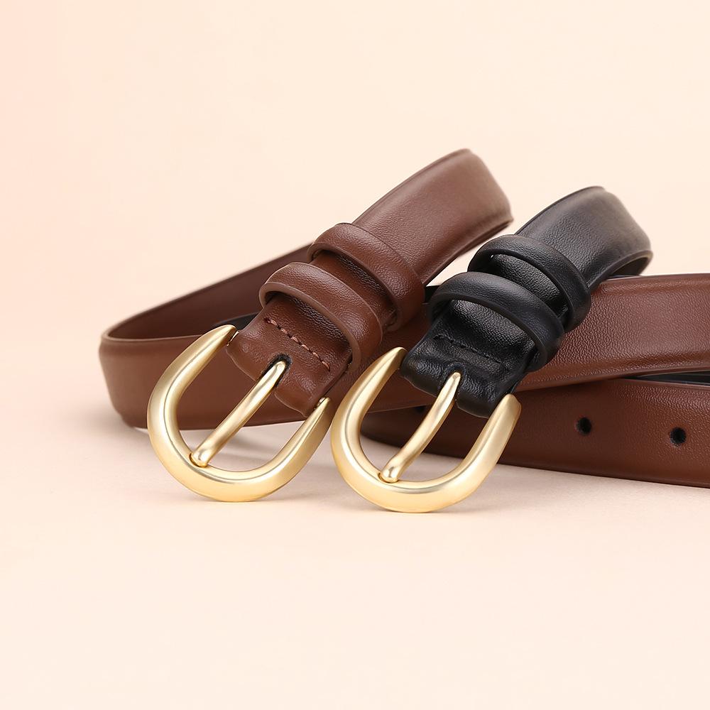 Women's Versatile Genuine Leather Pin Buckle Belt - High-End, Fashionable, and Simple Design