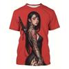 2026 Men's Anime Samurai Girl 3D Printed Fashion T-Shirt for Adults-Street Trend Style Short-Sleeved