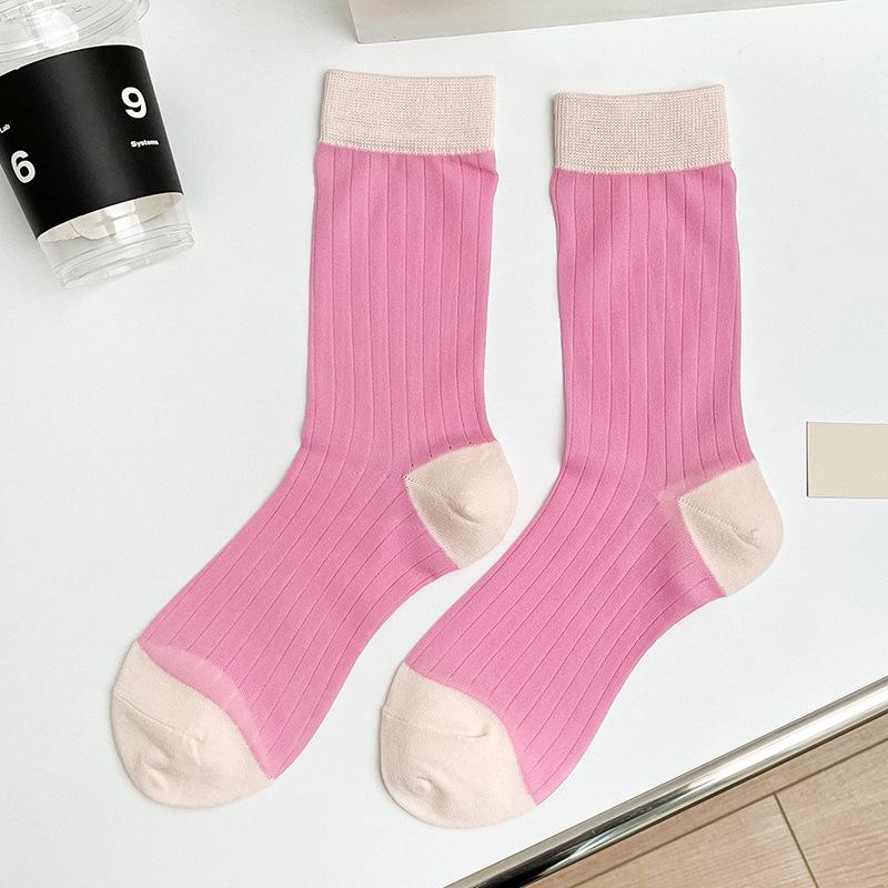 Women Socks Spring Summer Ultra Thin Stockings Japanese Style Bamboo Fiber Transparent High Long Tube Mesh Socks Fashion Female