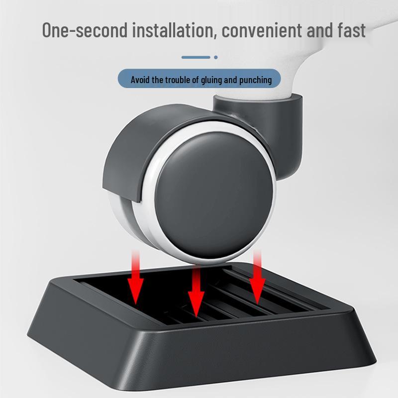 Black Rubber Anti-Slip Wheel Pad for Furniture, Chairs, and Baby Cribs