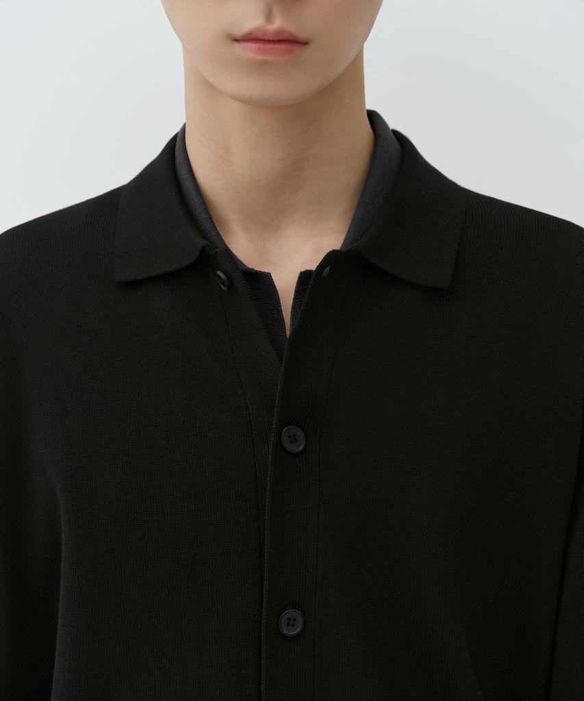 Musinsa Standard Washable Supima Cotton Collared Cardigan [Black]