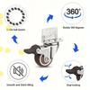 4 Pcs 1/1.25/1.5/2 Inch L-Shaped Side Mount Caster Wheels Small Rubber Furniture Castors Swivel Cartwheels for Trolley Cabinet