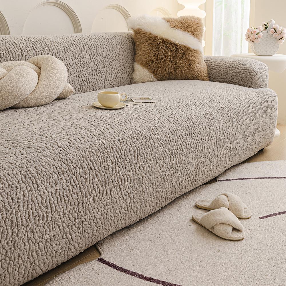 Plüsch Sofabezug Winter Elastisch Vollabdeckung Sofa Abdeckung Wohnzimmer Winter Universell Abdeckung Anti Katzenkratzschutz Vollabdeckung Stoff