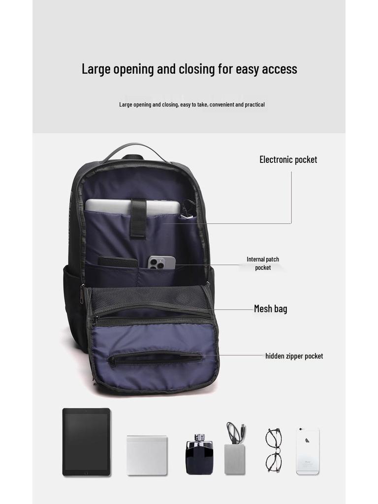 Expandable Waterproof Men's Large Capacity Laptop Backpack for Travel and School