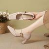 Fashion Versatile High Heels Women's New Square Head Light Mouth Thick Heel One-word Buckle Mary Jane Single Shoes