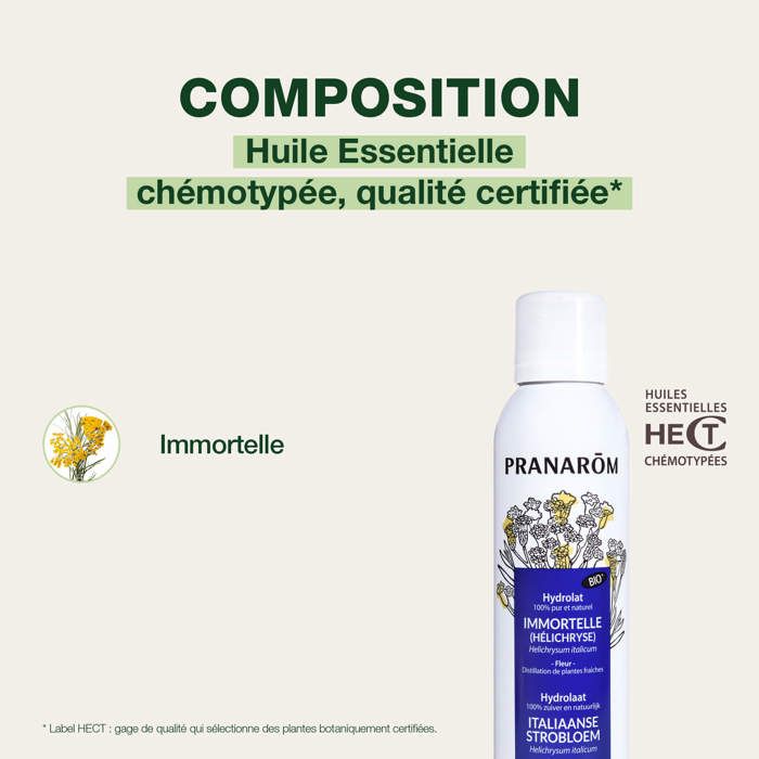 Hydrolat Immortelle Bio Pranarom - Tonique Circulatoire Pour La Peau - 150 Ml