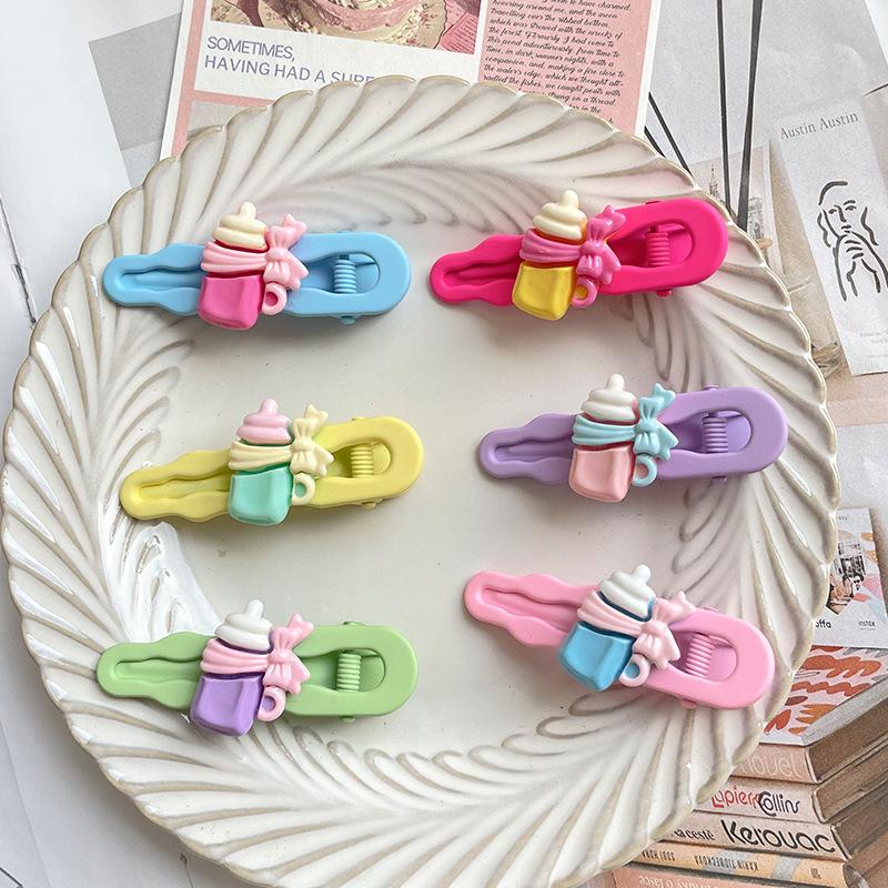 Children's Cartoon Bottle Hair Clip Korean Style Hair Accessories Cute Hairpin Side Dopamine Girl Hair Ornament
