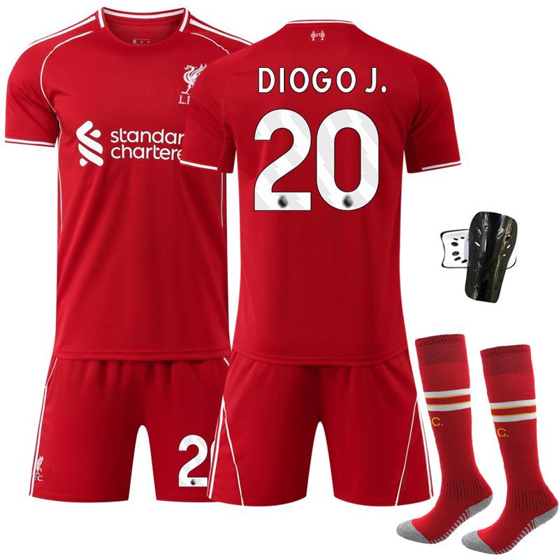 2 Quick-drying Club No. 1 Salah jersey Children's Liverpool home Nota football jersey set