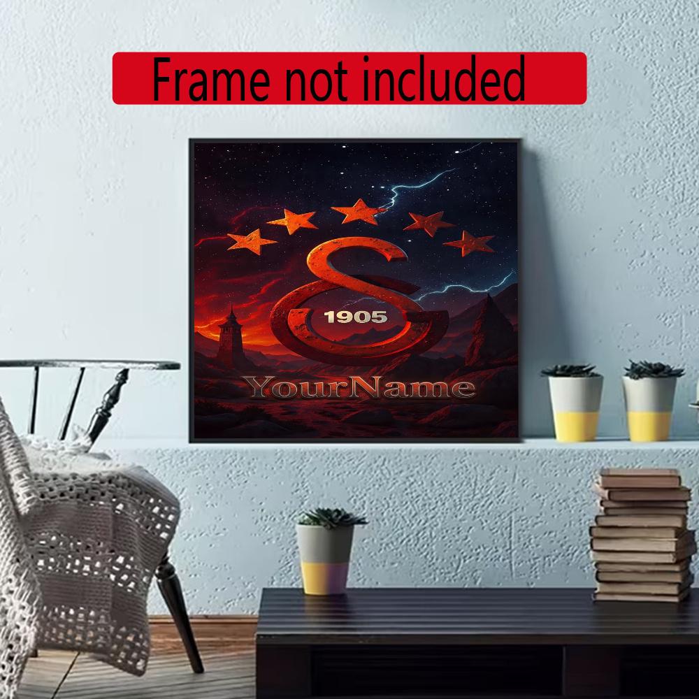 Galatasaray Personalized Text Diamond Painting Round Diamond Mosaic Rhinestones Diamond Embroidery Craft Kit Wall Decor Without Frame
