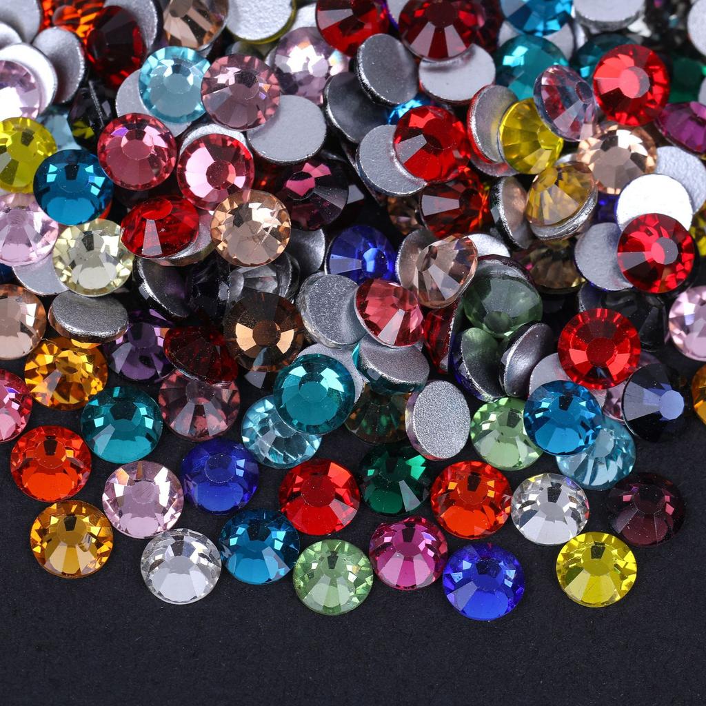 Wei Chen Strass Bianco/Bianco Colore AB Fondo Piatto Diamante Unghia Diamante Vetro Cristallo Rotondo Di