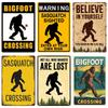 Vintage Bigfoot Crossing Metal Wall Decor, Warning Bigfoot Area, Tin Signs, Retro Decorative Stickers, Home Decor,  WY288