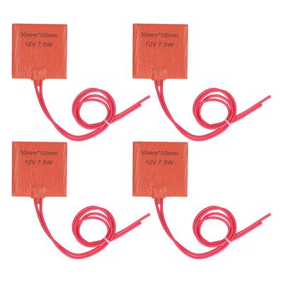 4 Pezzi Tappetino Riscaldante Pad Riscaldante in Silicone Scaldamani 12V 7.5W 120 a 150 gradi celsius 50x50mm per Barile di Tubazione