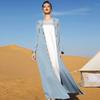 2022 New Cardigan Hand-sewn Drill Long Slim Burqa Dress
