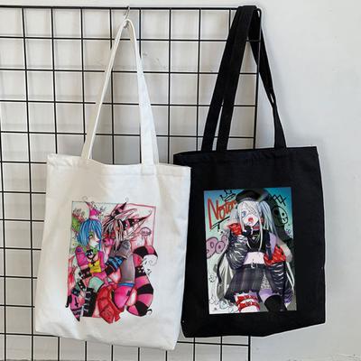 2022 Summer High Street Kreslené plátěné tašky přes rameno Neformální Velkokapacitní módní taška Emo Harajuku Kpop Punk Gotická dámská taška