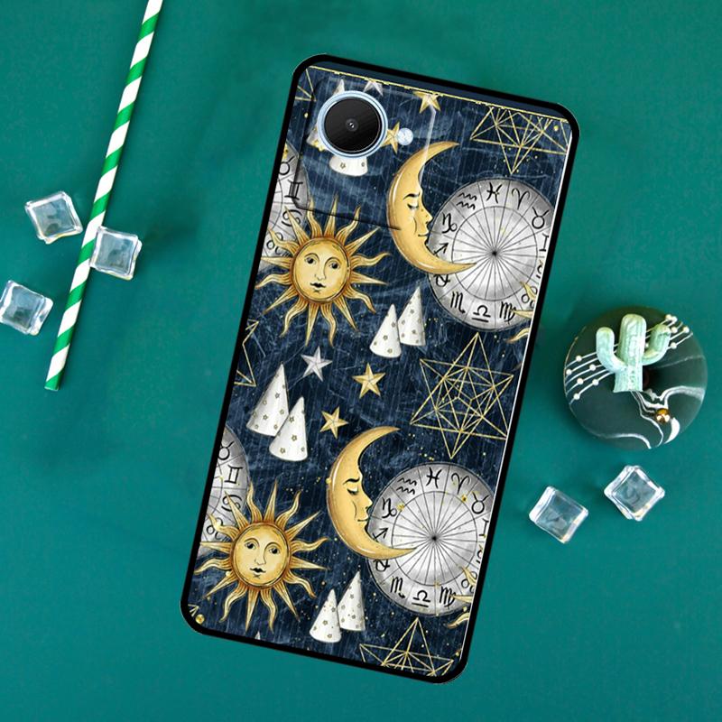 

Hippie Sun and Moon Art For Realme 15 14 13 12 11 10 Pro Plus C65 C67 C63 C61 C55 C51 C53 C35 C75 GT6 GT7 Pro Case Realme C55