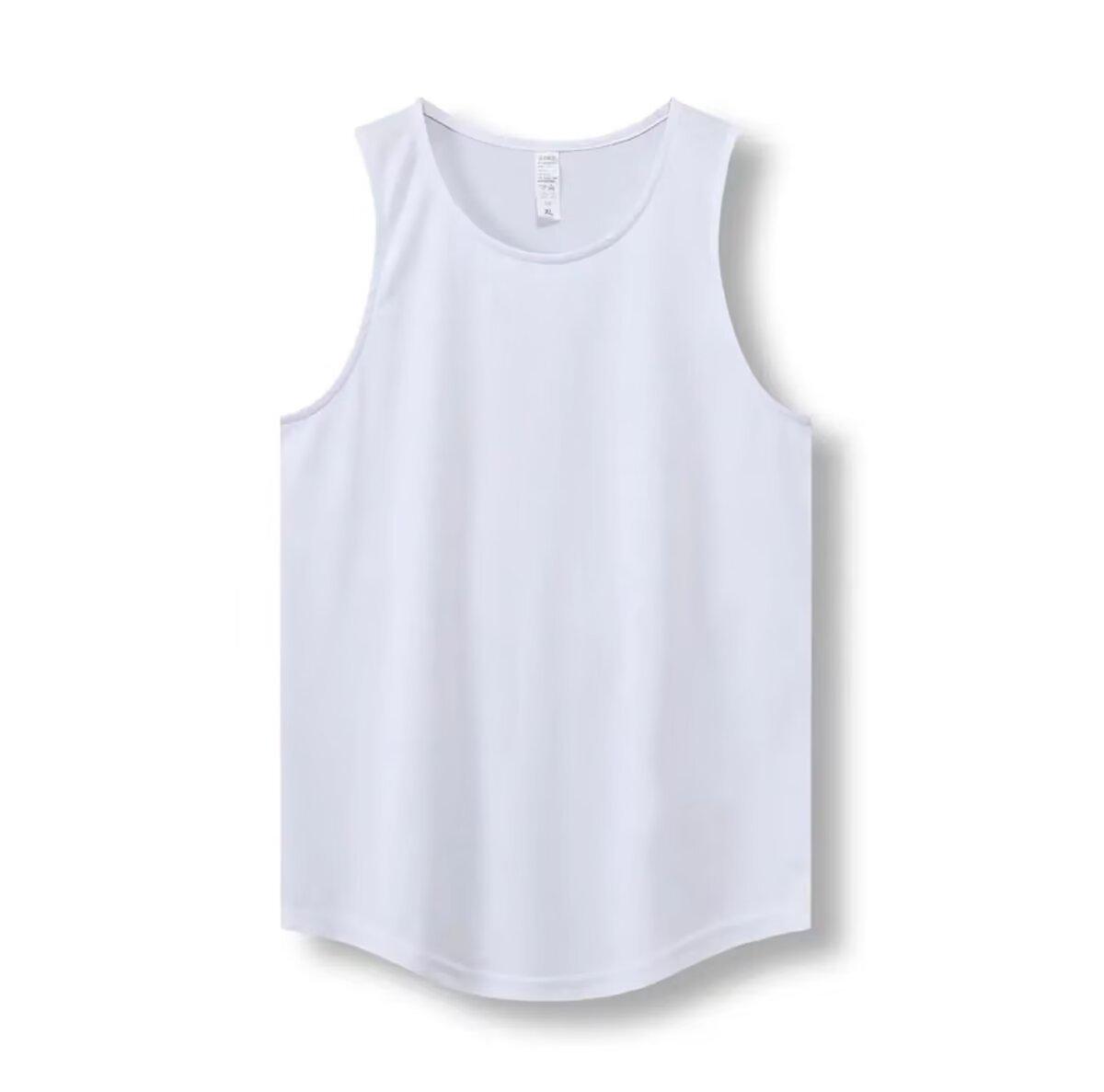 

Мужская хлопковая майка без рукавов: Летняя уличная фитнес-верхняя одежда XL белый