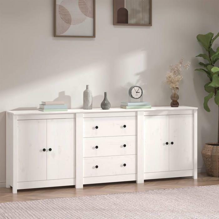 VidaXL Buffet Armoire de Rangement Organisateur de Maison Armoire de Salon Meuble de Salle de Séjour Intérieur Blanc 3114070