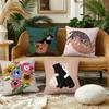Cat Is Leisure Life Square Cushion Cover Pillow Case Plush Fabric Soft Double Sided Print Sofa Cushion Cover Throw Pillow Covers
