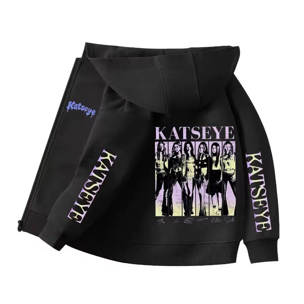 Katseye 2025 Girly Style Zipper Hoodie Cardigan