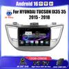 Android 16 Multimedia Stereo Car Radio for HYUNDAI TUCSON IX35 35 2015-2018, GPS Player, Navigation, DVD, Carplay Screen
